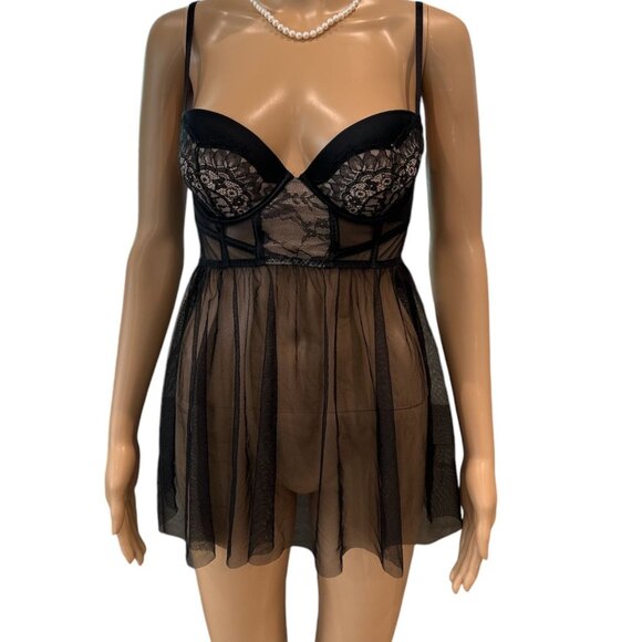 Victoria Secret Baby Doll w/ Demi padded bra 34C - Picture 1 of 10